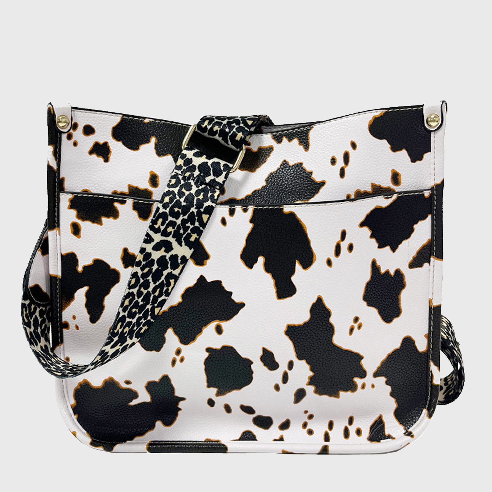 Herrnalise Leather Purse For Women Leather Medium Size Fashion Leopard Print Messenger Crossbody