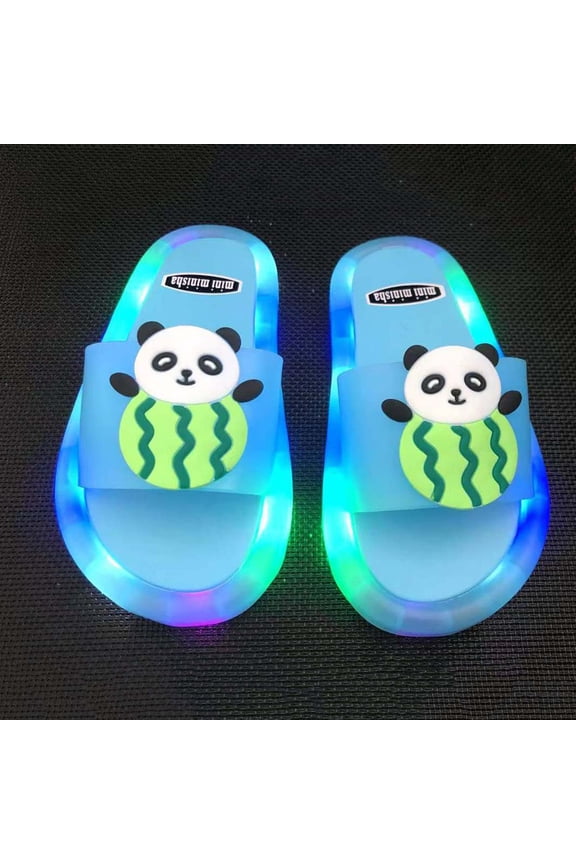 Led Happy Slippers For Summer Children's Cartoon Cute Sandals Shining Walking Artifact