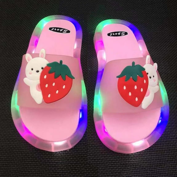 Herrnalise Led Happy Slippers For Summer Children's Cartoon Cute Sandals Shining Walking Artifact