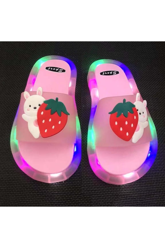 Led Happy Slippers For Summer Children's Cartoon Cute Sandals Shining Walking Artifact