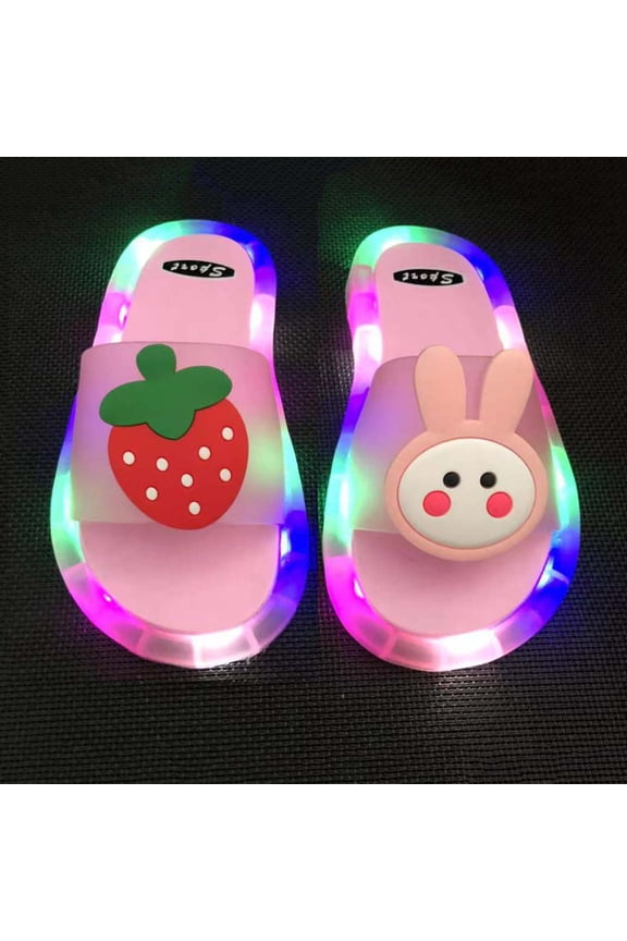 Led Happy Slippers For Summer Children's Cartoon Cute Sandals Shining Walking Artifact Flash picks