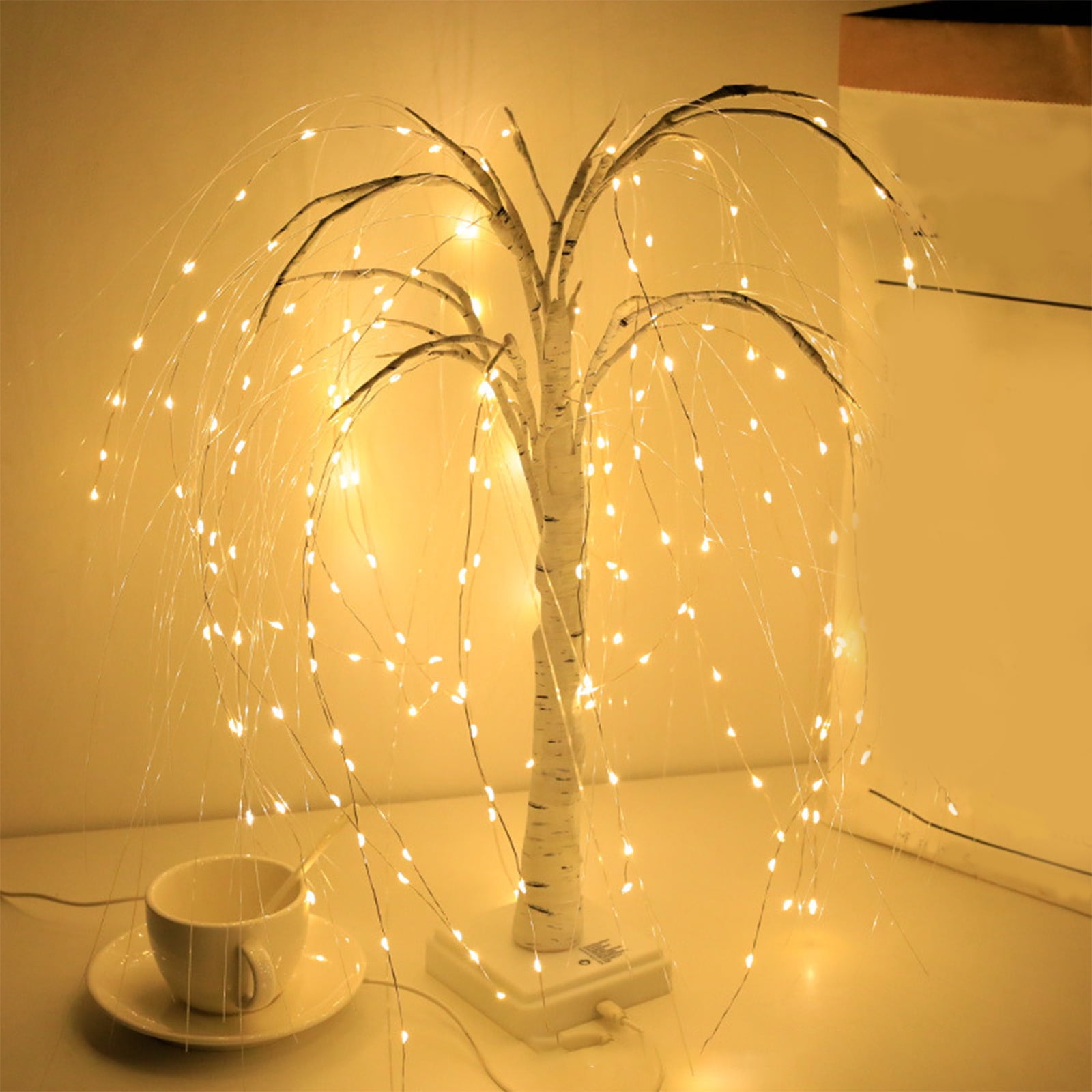 Herrnalise Lighted Willow Tree Desktop Decoration,20 inch 61 LED