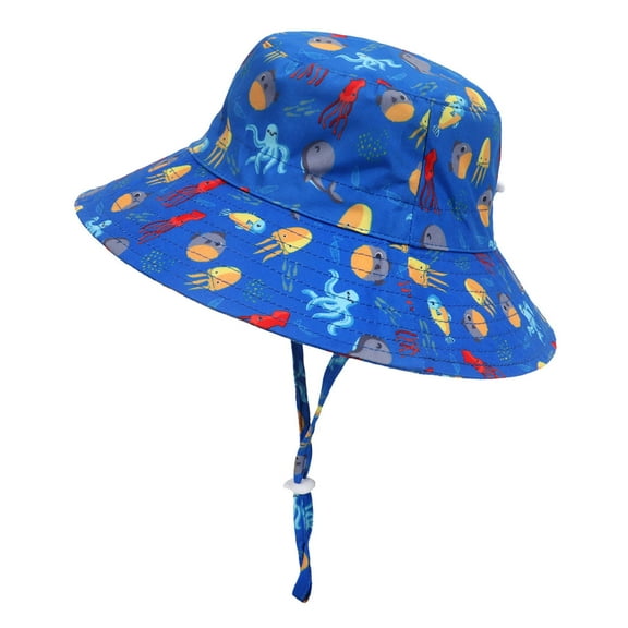 Herrnalise Lightweight Sun Protection Infant Toddler Bucket Sun Hat, Blue