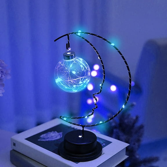 Herrnalise Lunar Lamp -Magic Moon Shape Lamp,LED Crescent Light,Ramadan Lamp,Hanging Moon Lamp,Home Bedroom Romantic Bedside Desktop Nightstand Decoration. Decorative Lights