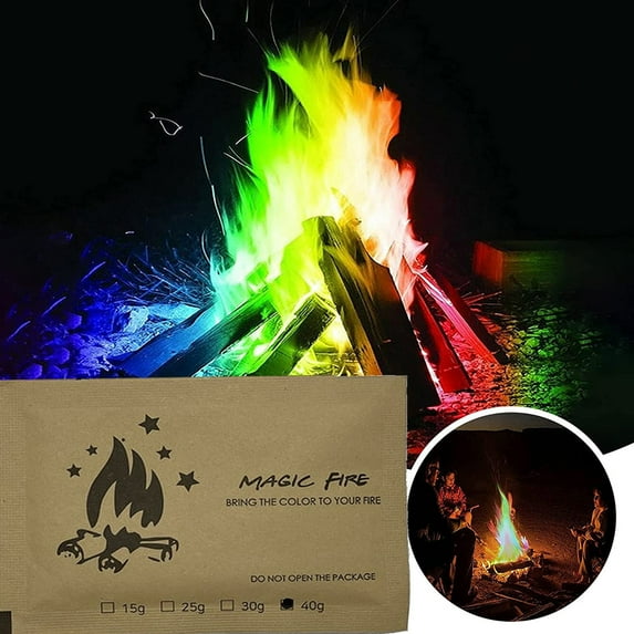 Herrnalise Magical Flames Color Fire Packet Multi-color for Campfires Fire Pits Indoor and Outdoor Fireplaces Changing Cosmic Flame Powder for Kids and Adults Camping Accessories 30g