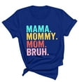 thumbnail image 1 of Herrnalise Mama Shirt for Women Mama Mommy Mom Bruh Mother's Day T Shirts Funny Short Sleeve Casual Tops Tees Blue, 1 of 7
