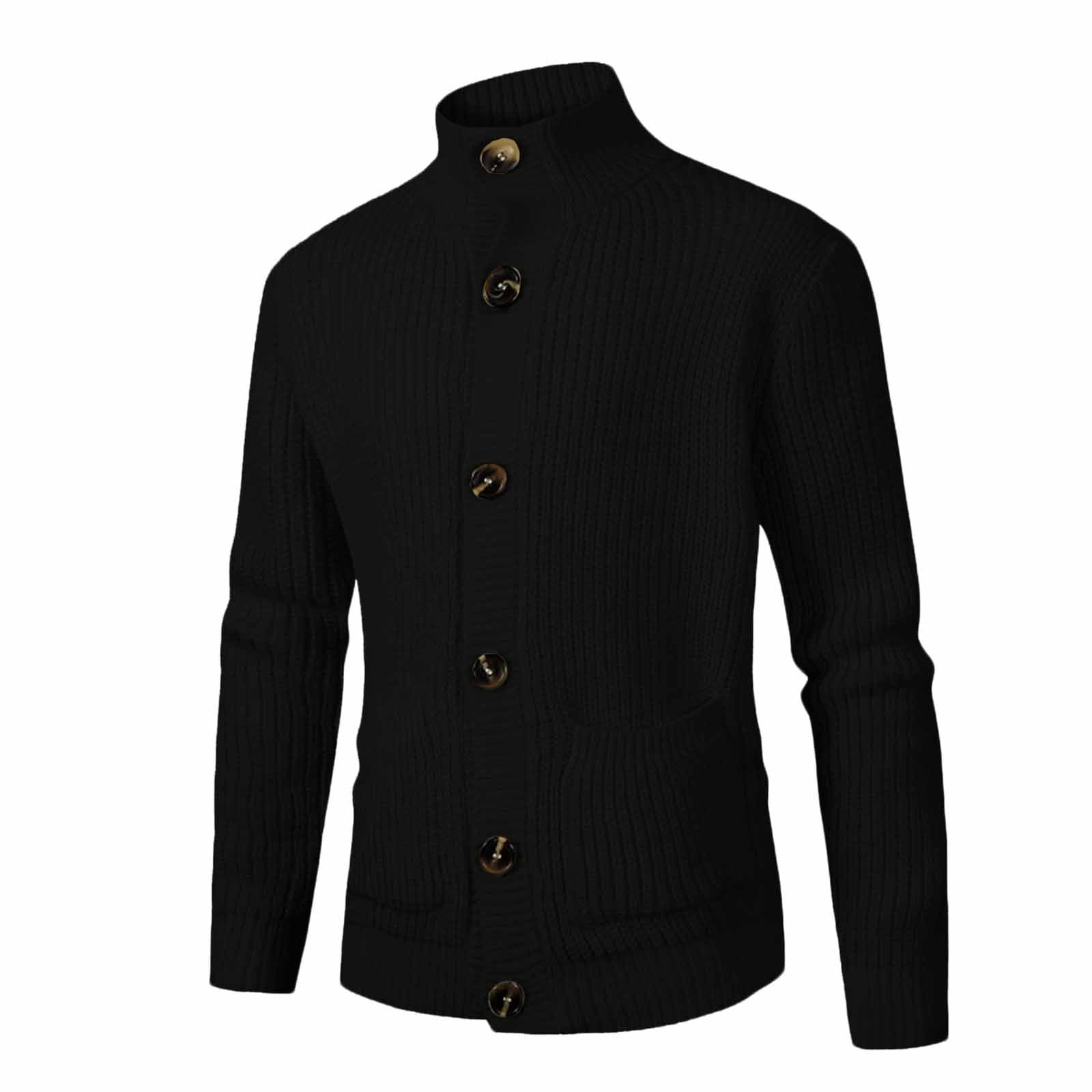 Men's Plus Size Button Down Long Sleeve Cardigan