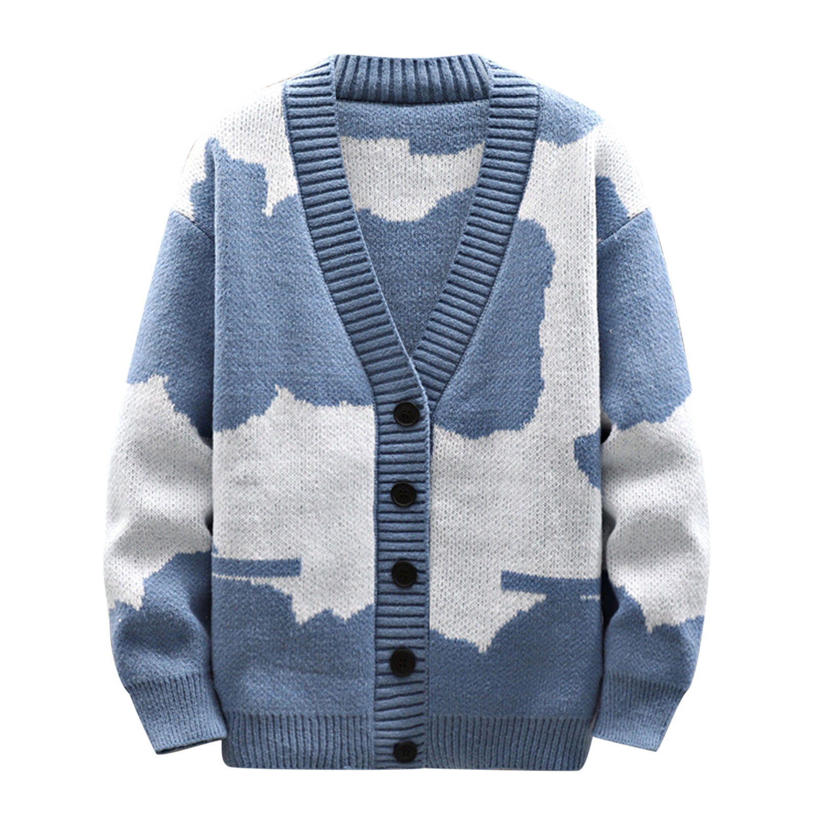 Herrnalise Men Casual Button Closure Knit Cardigan Turndown Herrnalise Men Casual Button Closure Knit Cardigan Turndown