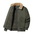 thumbnail image 1 of Herrnalise Men Casual Solid Fashion Ziper Multi-pocket Fleece Cargo Utility Jacket Coats Olive Green, 1 of 6