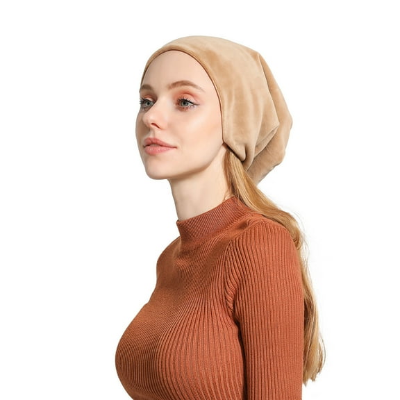 Herrnalise Men's And Women's Plush Pullover Hat Solid Color Pile Up Hat Casual Ear Cap