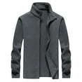 thumbnail image 1 of Herrnalise Men's Athleisure Jacket Fleece Zipper Pocket Stand Collar Tops Thermal Sweater Jacket Gray, 1 of 8