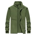 thumbnail image 1 of Herrnalise Men's Athleisure Jacket Fleece Zipper Pocket Stand Collar Tops Thermal Sweater Jacket Green, 1 of 6