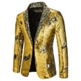 thumbnail image 1 of Herrnalise Men's Autumn And Winter Fashion Personality Sequins Casual Suit Jacket Gold, 1 of 4