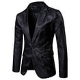thumbnail image 1 of Herrnalise Men's Autumn And Winter Fashion Personality Solid Color Casual Suit Jacket Black, 1 of 4