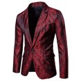 thumbnail image 1 of Herrnalise Men's Autumn And Winter Fashion Personality Solid Color Casual Suit Jacket Red, 1 of 4