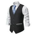 thumbnail image 1 of Herrnalise Men's Business Suit Vest Slim Fashion Wedding Vest Men's Coat Black, 1 of 3