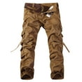 thumbnail image 1 of Holloyiver Men's Casual Solid Color Cargo Pants Baggy Camo Work Trousers with 8 Pockets For Yellow,3XL, 1 of 2