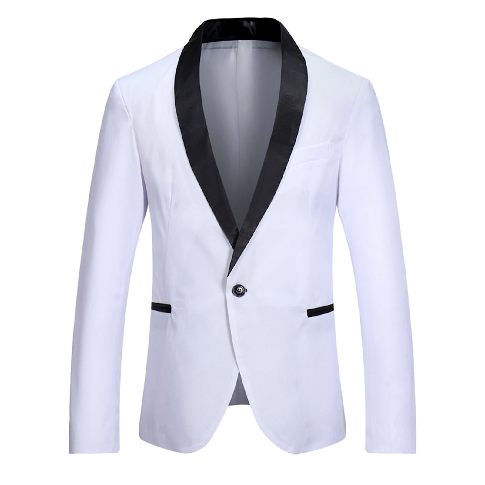 Holloyiver Men's Colorblocked One Button Suit Jacket Stylish Dinner ...