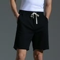 thumbnail image 1 of Herrnalise Men's Cotton Athletic Shorts 7 Inch Workout Gym Running Elastic Waist Jersey Sweat Shorts with Pockets Midweight Casual Black-2XL, 1 of 6