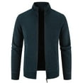 thumbnail image 1 of Herrnalise Men's Fashion Autumn And Winter Stand Collar Sweater Casual Fleece Jacket Navy, 1 of 4