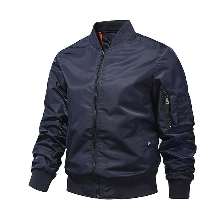 Navy blue hoodless jacket hotsell