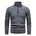 thumbnail image 1 of Herrnalise Men's Fashion Autumn Winter Sweater Casual Pullover Hooded Fleece Jacket Dark Gray, 1 of 5