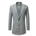 thumbnail image 1 of Herrnalise Men's Fashion Casual One Button Sequin Suit Performance Suit Long Sleeve Suit Collar Suit Tuxedo Gray, 1 of 8