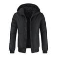thumbnail image 1 of Herrnalise Men's Fashion Casual Warm Thickened Down Jacket Large Coat Long Sleeve Hooded Pocket Zipper Down Jacket Coat Black, 1 of 4