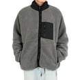 thumbnail image 1 of Holloyiver Men's Fleece Lamb Fleece Jacket Warm Hoodless Jacket Cotton Jacket Gray, 1 of 7
