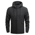 thumbnail image 1 of Herrnalise Men's Jacket Full-Zip Jacket Casual Stand Collar Waterproof Windbreaker Winter Tactical Jackets Warm Coats Field Jacket Outerwear Sweatshirt Black, 1 of 7