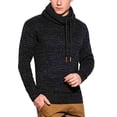 thumbnail image 1 of Herrnalise Men's Jacket Long Sleeve Hoodies Fashion Fall Winter Sweater Loose Large Size Mixed Color Sweater Hooded Pullover SweaterBlack, 1 of 6