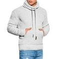thumbnail image 1 of Herrnalise Men's Jacket Long Sleeve Hoodies Fashion Fall Winter Sweater Loose Large Size Mixed Color Sweater Hooded Pullover SweaterWhite, 1 of 6