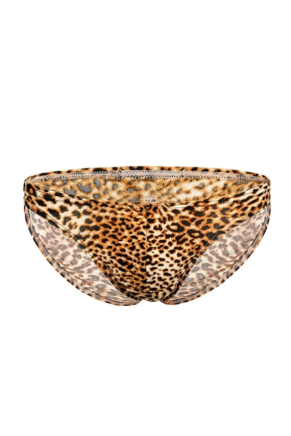 Men's Jockstrap Underwear Low Waist Leopard Print Sexy Breathable Briefs Breathable Underpants Sexy Underwear Set For Men For Yellow,M