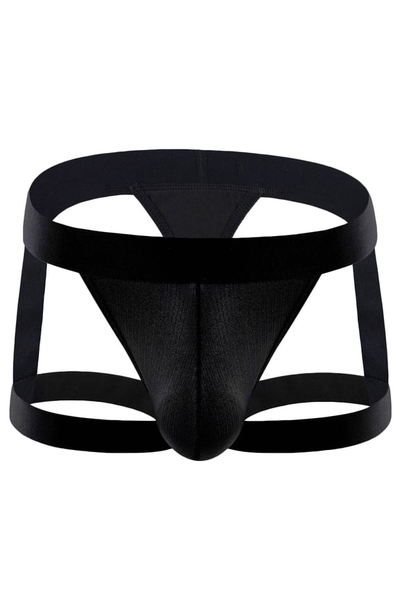 Men's Jockstrap Underwear Men Casual Solid Hollow-carved Design Sexy Breathable Low Waist Underwear Pants Sexy Underwear Set For Men For Black,M