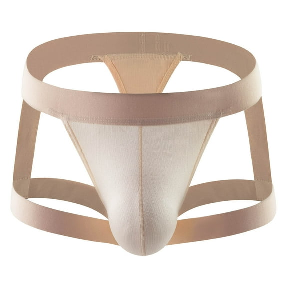 Herrnalise Men's Jockstrap Underwear Men Casual Solid Hollow-carved Design Sexy Breathable Low Waist Underwear Pants Sexy Underwear Set For Men For Khaki,XL