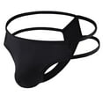 thumbnail image 1 of Herrnalise Men's Jockstrap Underwear Men Casual Solid Sexy Breathable Low Waist Thong Underwear Briefs Pants Sexy Underwear Set For Men For Black,XL, 1 of 6