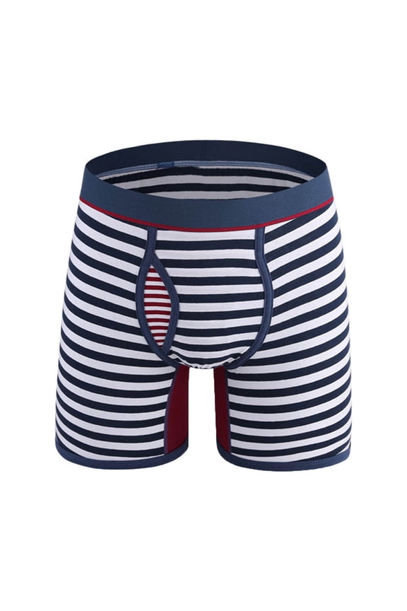 Men's Jockstrap Underwear Striped Underwear Low Waisted Sexy And Funny Mesh Boxer Underwear Briefs Pants Sexy Underwear Set For Men For Blue,M