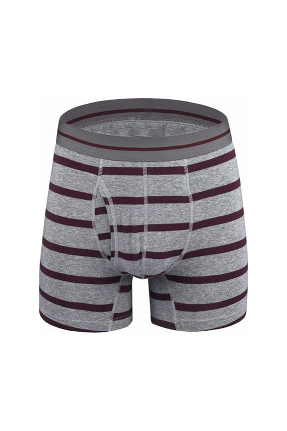Men's Jockstrap Underwear Striped Underwear With Side Opening And Sexy Boxer Shorts Briefs Pants Sexy Underwear Set For Men For Gray,M
