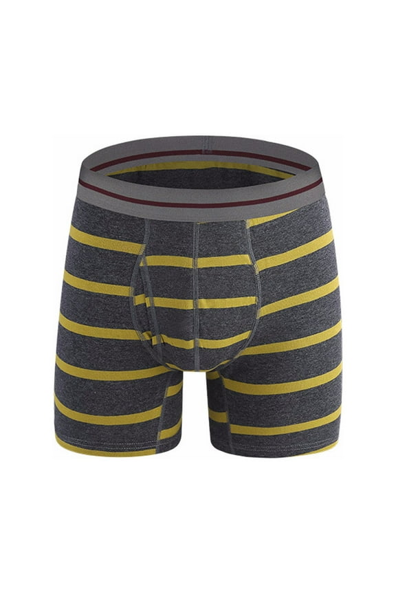 Men's Jockstrap Underwear Striped Underwear With Side Opening And Sexy Boxer Shorts Briefs Pants Sexy Underwear Set For Men For Dark Gray,L