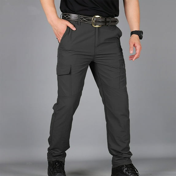 Herrnalise Men's Joggers Cargo Pants Elastic Waist Casual Multi-pocket Sports Ripped Denim Pants for Men For Black,XL