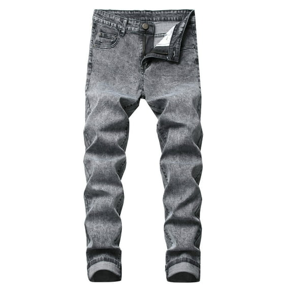 Herrnalise Men's Joggers Cargo Pants Fashion Trend Micro Elastic Slim Tie Elastic Small Straight Leg Ripped Denim Pants for Men For Dark Gray,2XL