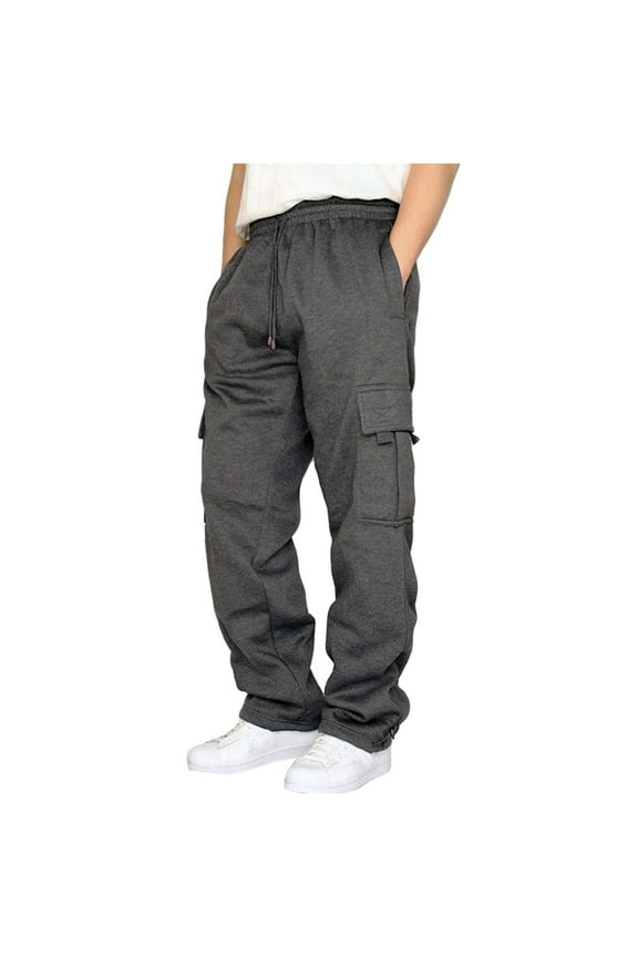 Men's Joggers Cargo Pants Fashion Trend Micro Elastic Slim Tie Elastic Small Straight Leg Ripped Denim Pants for Men For Dark Gray,5XL
