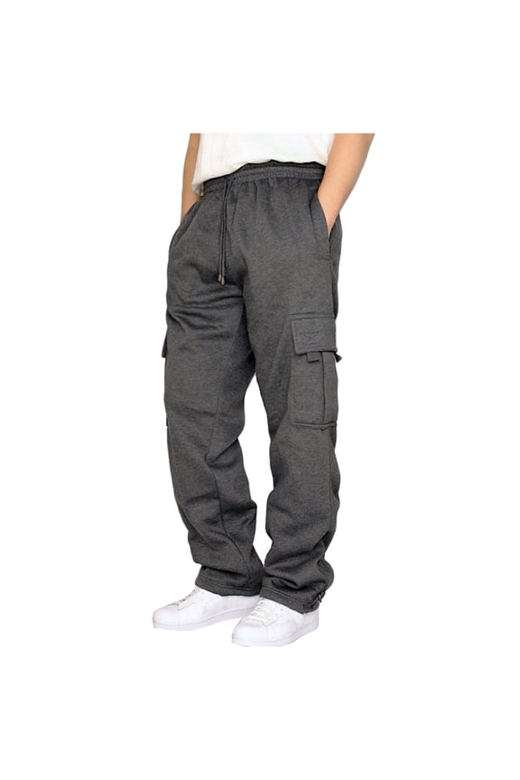 Men's Joggers Cargo Pants Fashion Trend Micro Elastic Slim Tie Elastic Small Straight Leg Ripped Denim Pants for Men For Dark Gray,S
