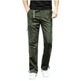 thumbnail image 1 of Herrnalise Men's Joggers Cargo Pants Cargo Pants Slim Solid Straight Pants Casual Outdoor Sports Overalls Pants Ripped Denim Pants for Men For Army Green,4XL, 1 of 4