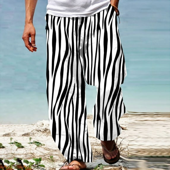 Herrnalise Men's Joggers Cargo Pants Summer Casual Fashio 3D Printing Elastic Waist Straight Trousers Ripped Denim Pants for Men For Blue,S