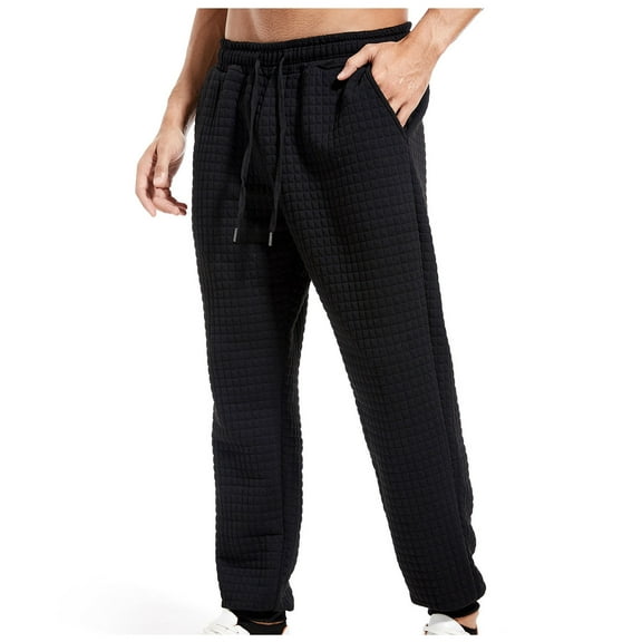 Herrnalise Men's Lightweight Sweatpants Loose Fit Open Bottom Mesh Athletic Pants with Pockets Valentine's Day For Him S-2XL