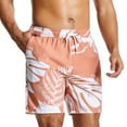 thumbnail image 1 of Herrnalise Men's Sport Shorts Drawstring Loose Striped Swimming Pants Casual Shorts Beach Pants Relaxed Fit Summer Cargo Shorts Orange, 1 of 7