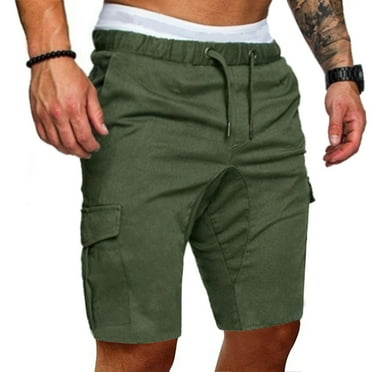 Herrnalise Men's Tactical ShortsCargo pants for men Casual Solid color Shorts Pocket Drawstring Elastic Waist Sport Shorts