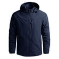thumbnail image 1 of Herrnalise Men's Thin Jacket Casual Sports Windbreaker Hooded Jacket Dark Blue, 1 of 6