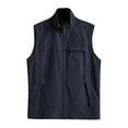 thumbnail image 1 of Herrnalise Men's Thin Sports Multi-bag Casual Quick-drying Loose Vest Mountaineering Tooling Outdoor Vest Jackets Blue, 1 of 7